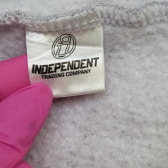 Vintage 90s Darkside Skull Crop Hoodie Medium 22x25 Two-Tone - Picture 8 of 16